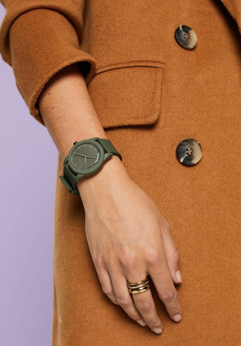 

Часы MIT GUMMIARMBAND Esprit, зеленый хаки