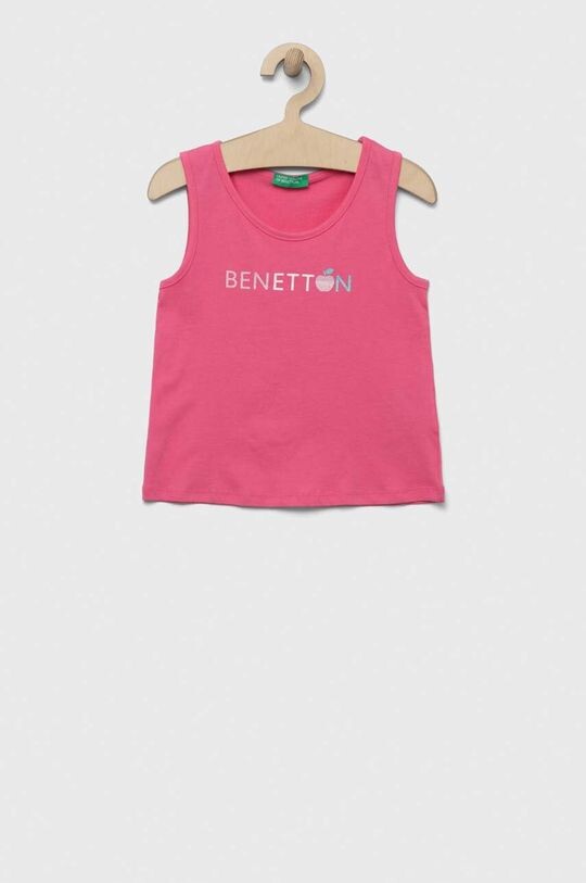 

Детский хлопковый топ United Colors of Benetton, розовый