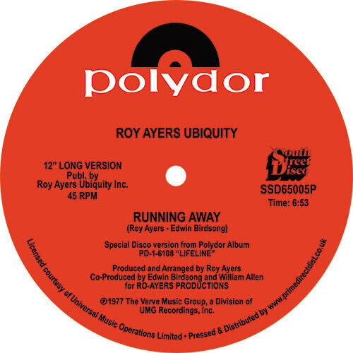 

Сингл 12" Roy Ayers Ubiquity: Running Away / Love Will Bring Us Back Together