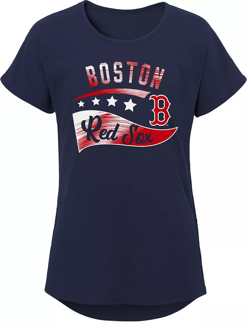 

Outerstuff Темно-синяя футболка Boston Red Sox с большой волной для девочек 8–20 лет MLB Team Apparel, Синий