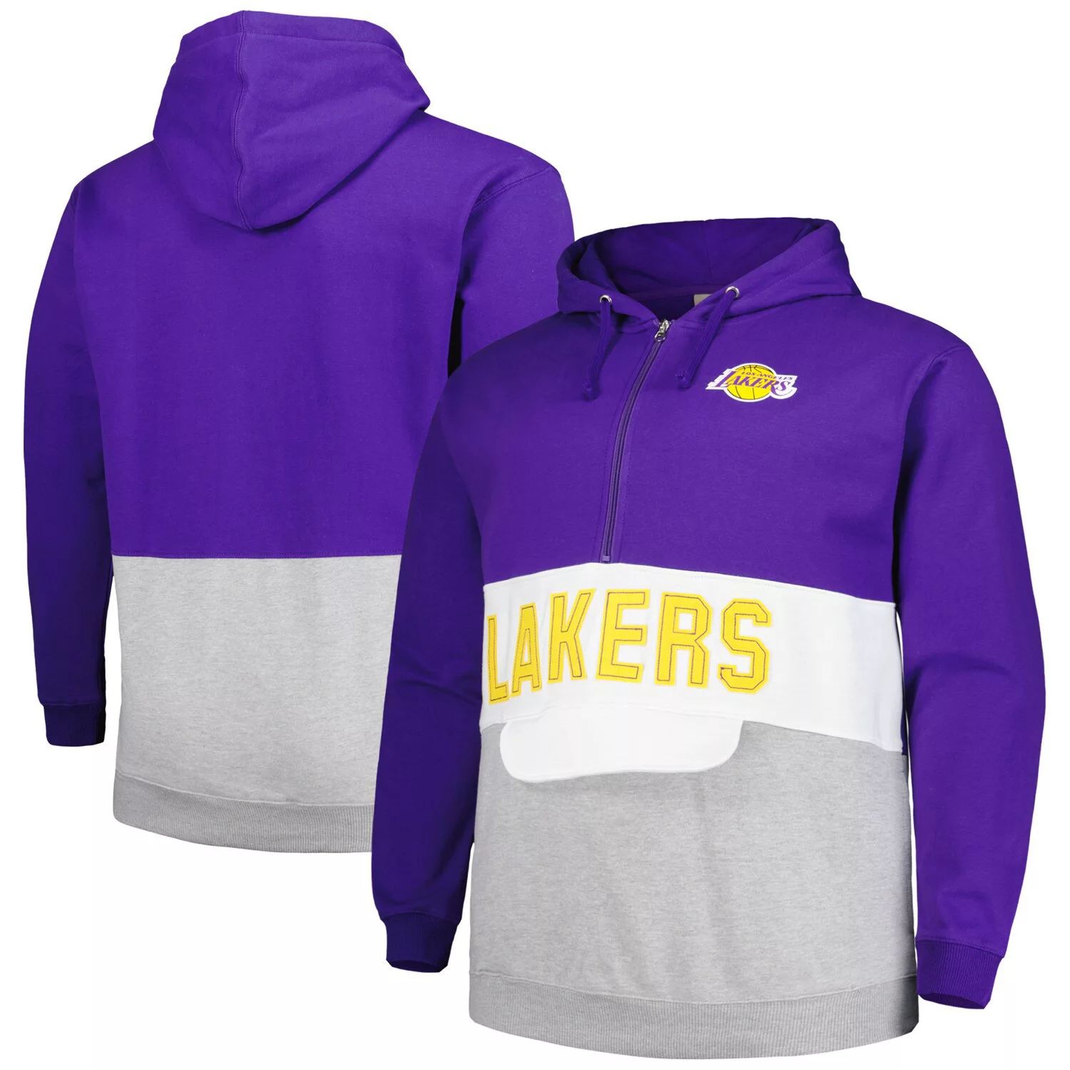 

Мужская фиолетовая толстовка с капюшоном Los Angeles Lakers Big & Tall Anorak с половиной молнии Fanatics, Фиолетовый