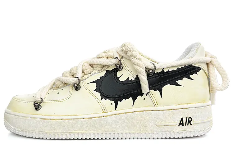 

Кроссовки Nike Air Force 1 Skateboarding Shoes Men Low-top Marfil/black, светло-желтый