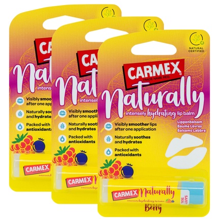 цена Naturally Berry Бальзам для губ Натуральный увлажняющий стик 4,25 г, Carmex