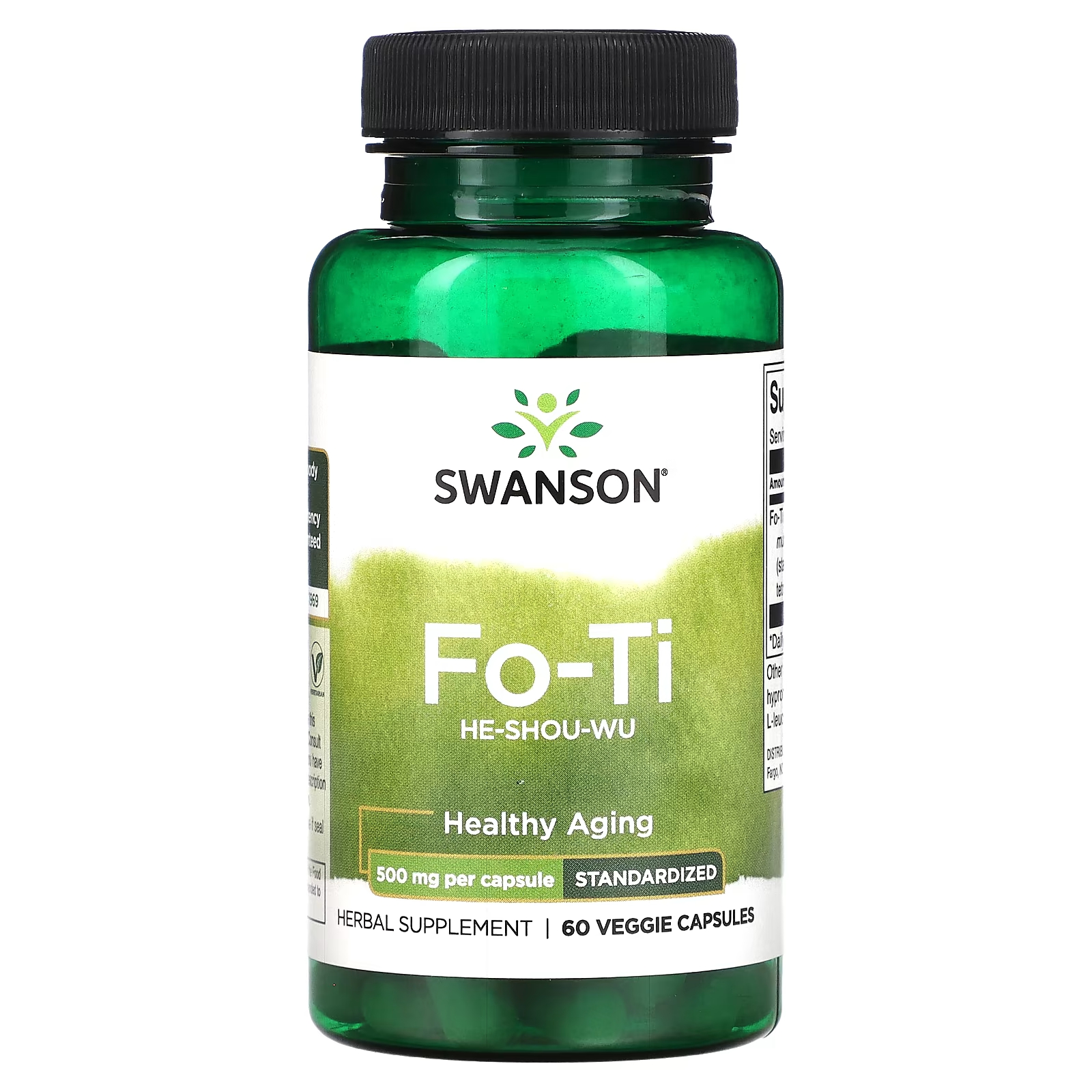 Растительная добавка Swanson Fo-Ti 500 мг, 60 растительных капсул пищевая добавка swanson бромелайн 500 мг 60 растительных капсул
