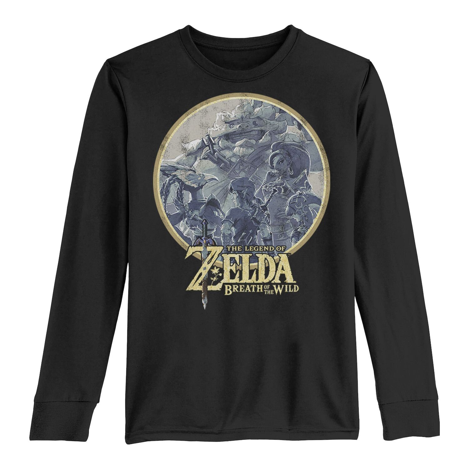 

Футболка с длинными рукавами и графическим рисунком Nintendo Zelda Breath Of The Wild Rock для мальчиков 8–20 лет Licensed Character
