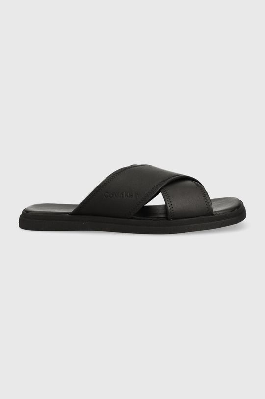 

Кожаные тапочки CRISS CROSS SANDAL LTH Calvin Klein, черный