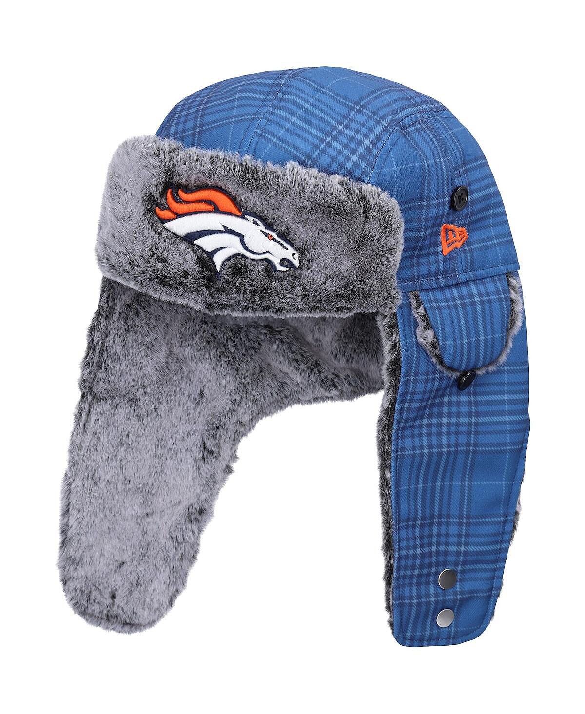 

Мужская синяя клетчатая шляпа Denver Broncos Trapper New Era
