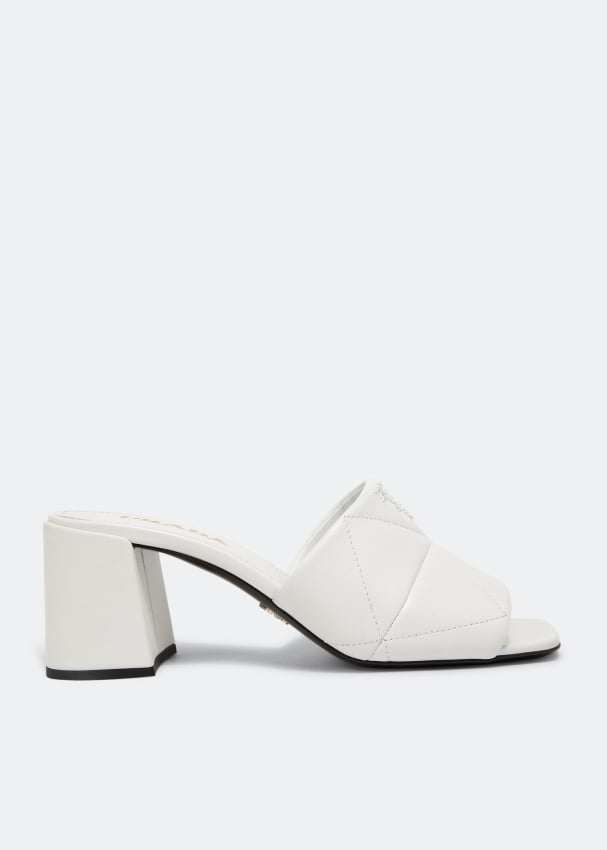 Сандалии Prada Quilted Nappa Leather, белый сандалии prada quilted nappa leather heeled черный