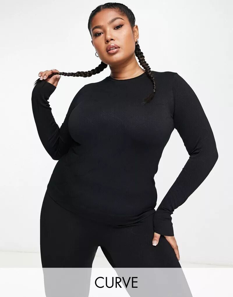 

Жаккардовый базовый топ ASOS Curve с луком