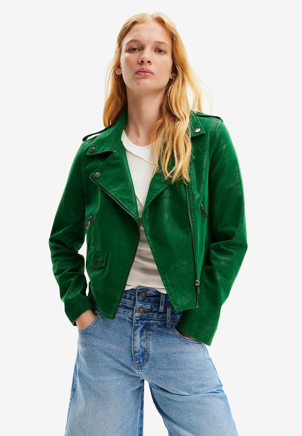 Куртка из эко-кожи Desigual, зеленый