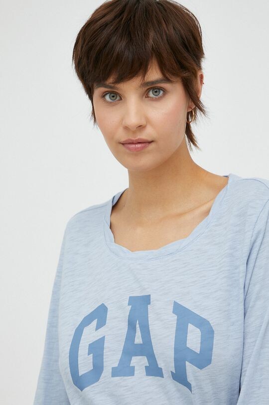 

Хлопковый топ с длинными рукавами Gap, синий