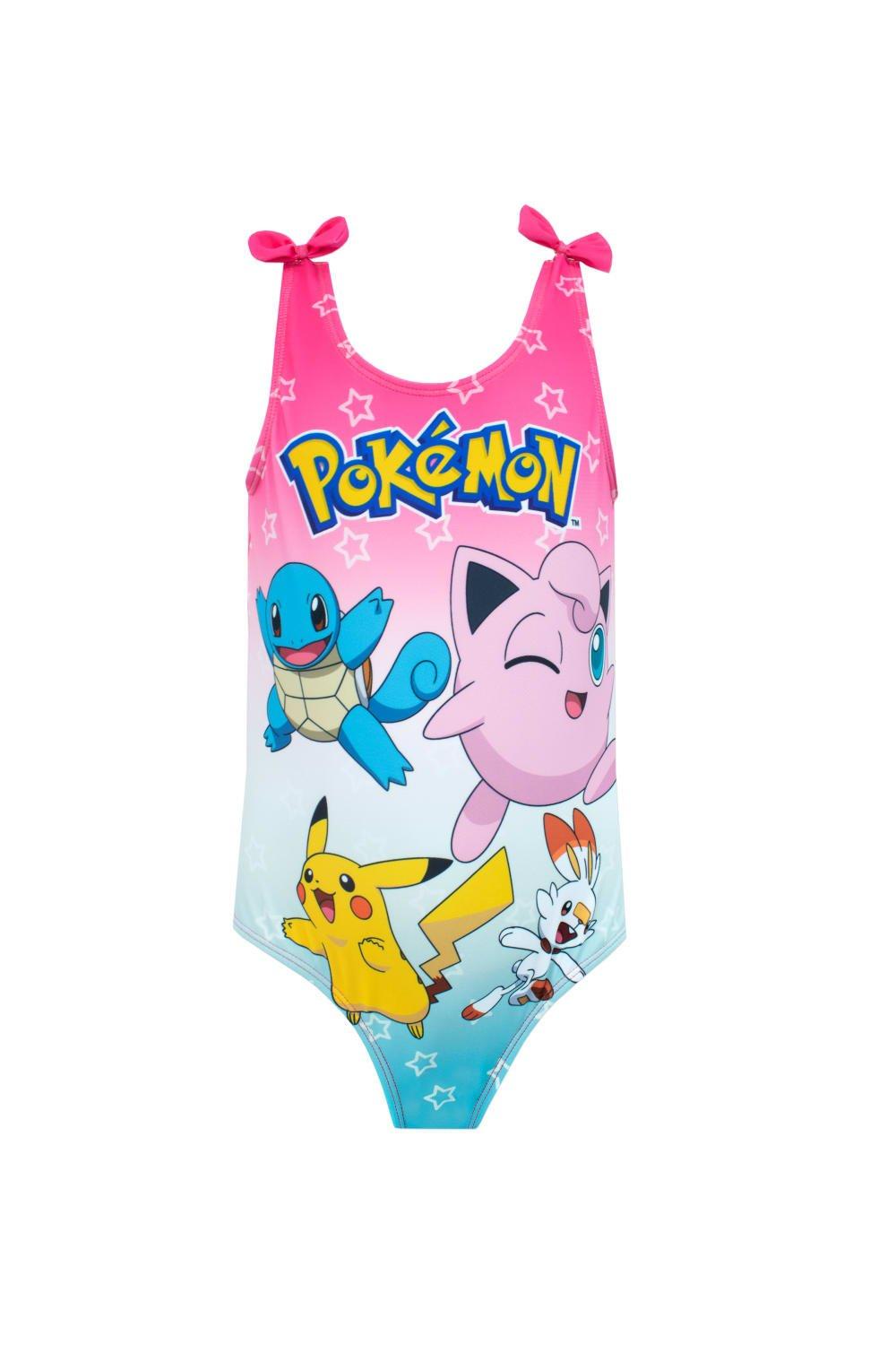Купальник Пикачу с бантом Pokemon, розовый новый неопреновый детский гидрокостюм с медузой купальник для девочек короткий купальник для серфинга купальный костюм для девочек купа