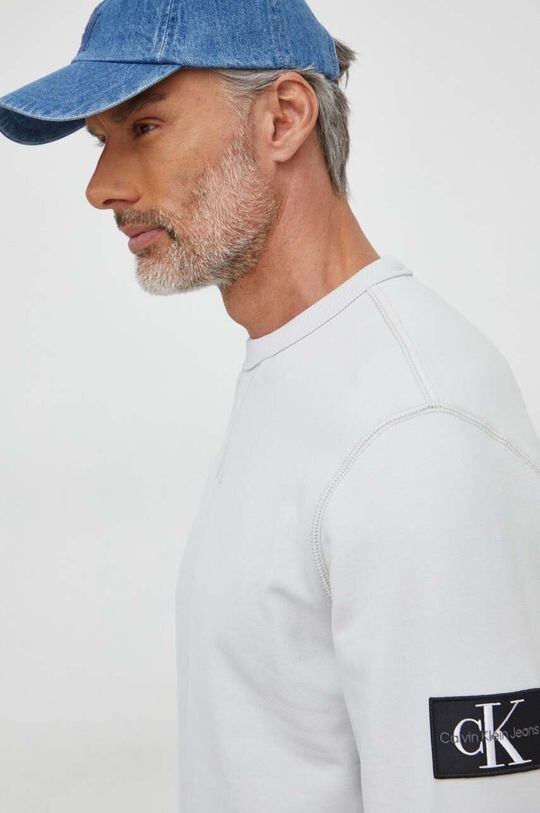 

Хлопковая толстовка Calvin Klein Jeans, серый