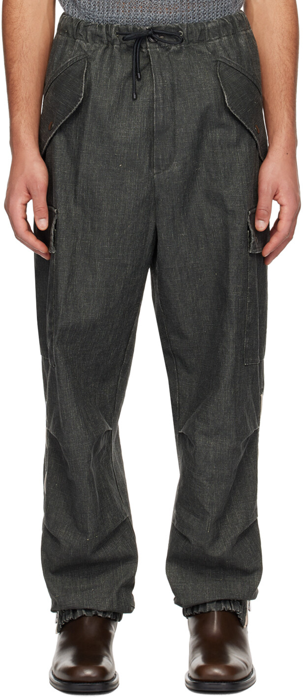 

Зеленые брюки карго на кулиске Dries Van Noten