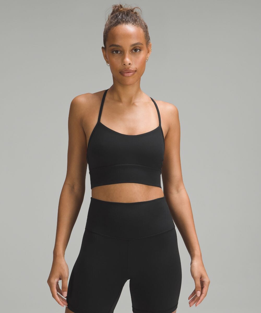 

Удлиненный бюстгальтер Flow Y Nulu Lululemon, черный