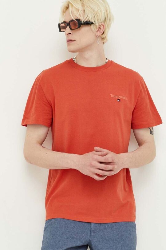 

Хлопковая футболка Tommy Jeans, оранжевый