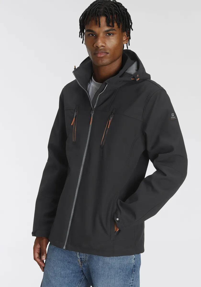 

Куртка Killtec Softshell с капюшоном, большие размеры, черный