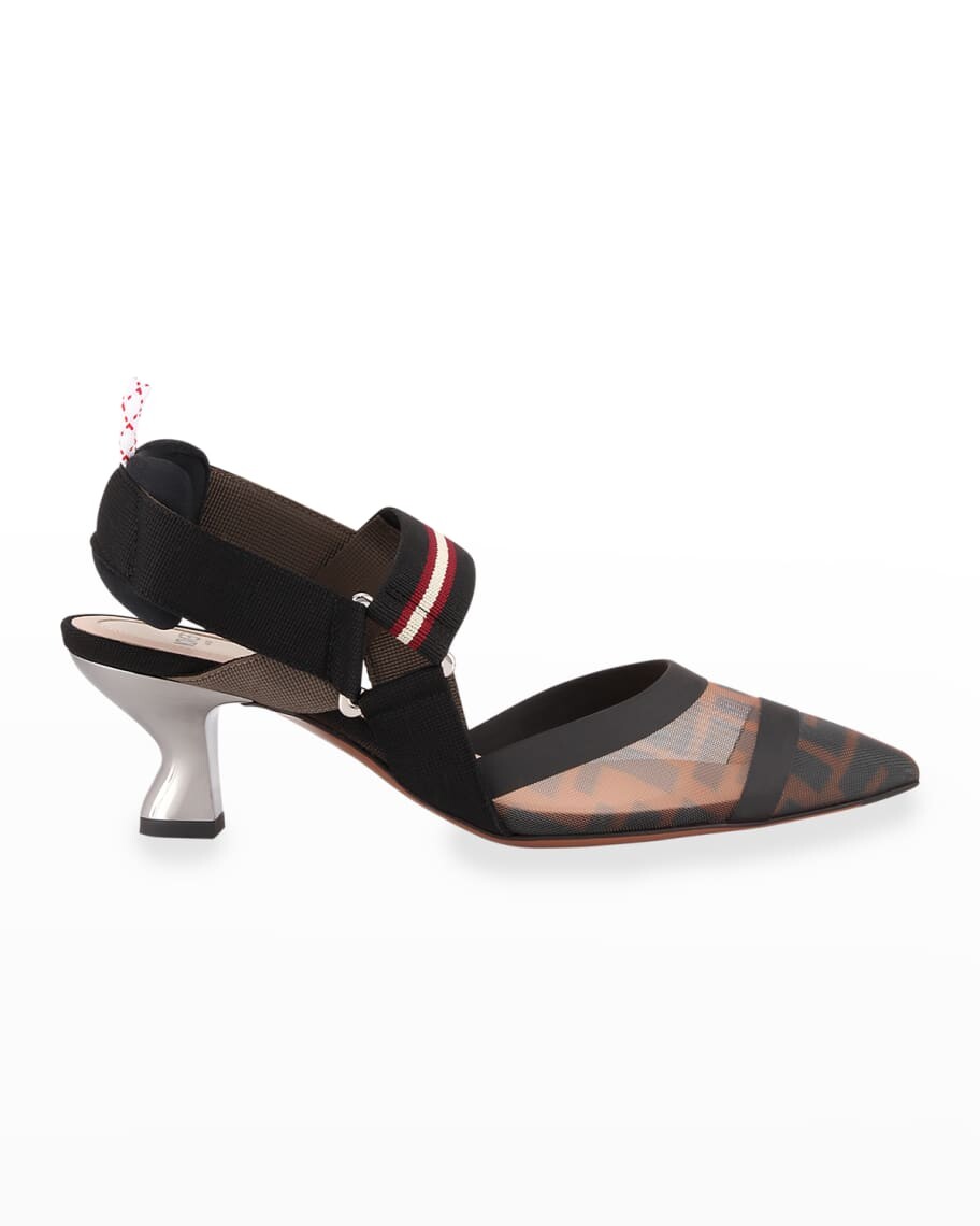 

Туфли-лодочки Colibri Runway Mesh FF с ремешком на пятке Fendi