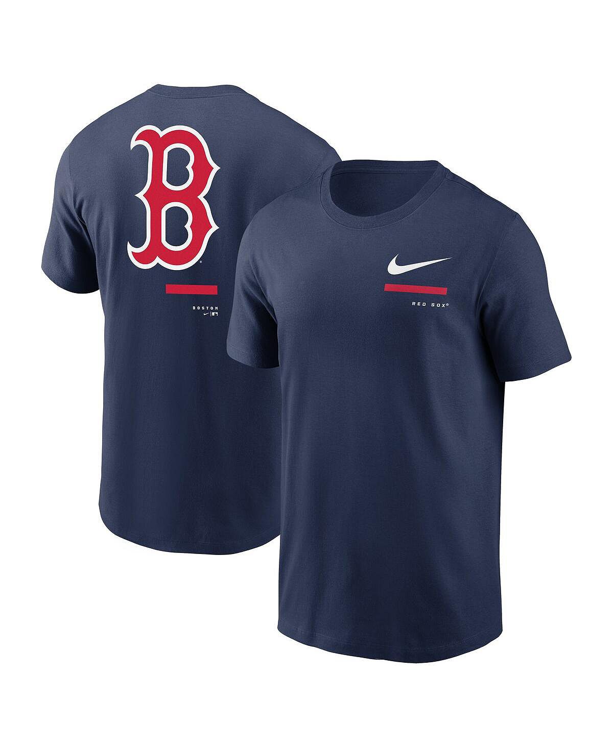 цена Мужская темно-синяя футболка через плечо Boston Red Sox Nike