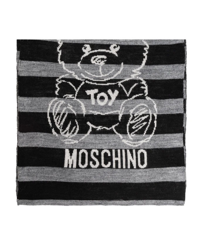 

Шарф с полосатым узором Moschino, черный