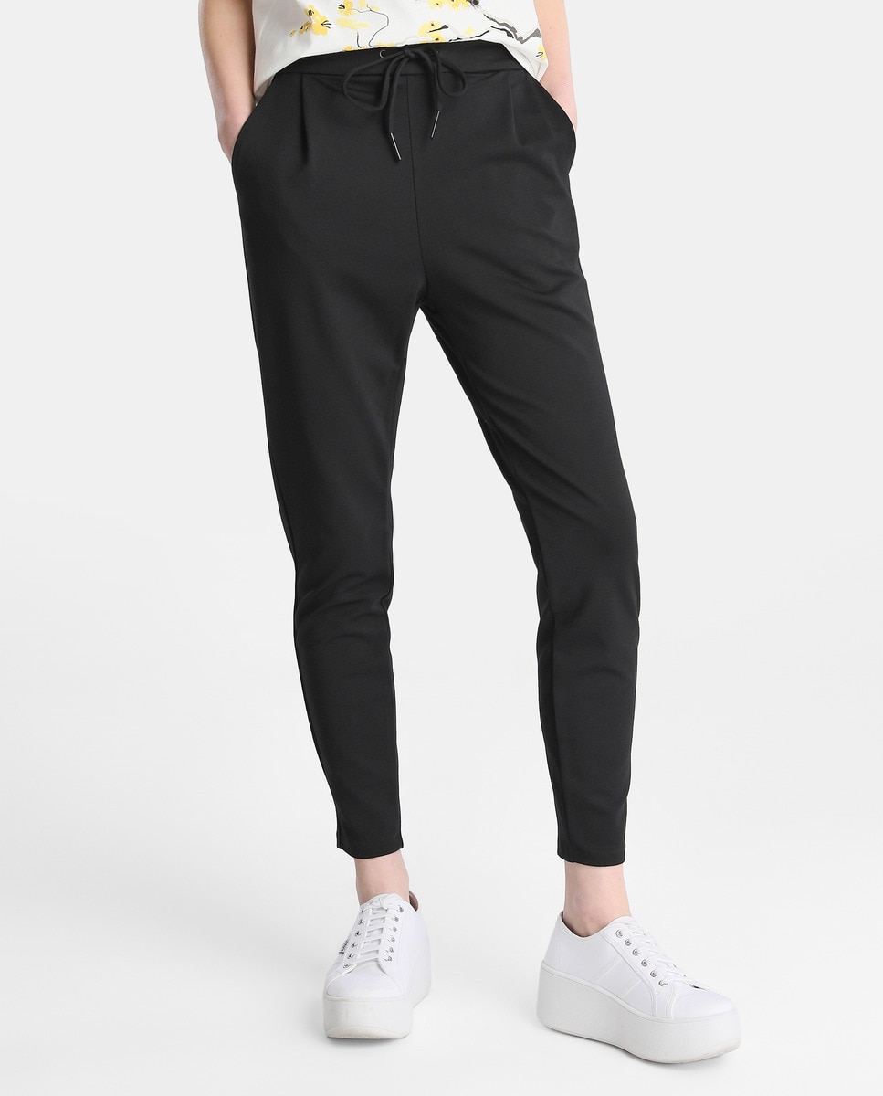 Женские спортивные брюки Vero Moda с кулиской на талии Vero Moda, черный черные зауженные брюки с завязками на талии vero moda