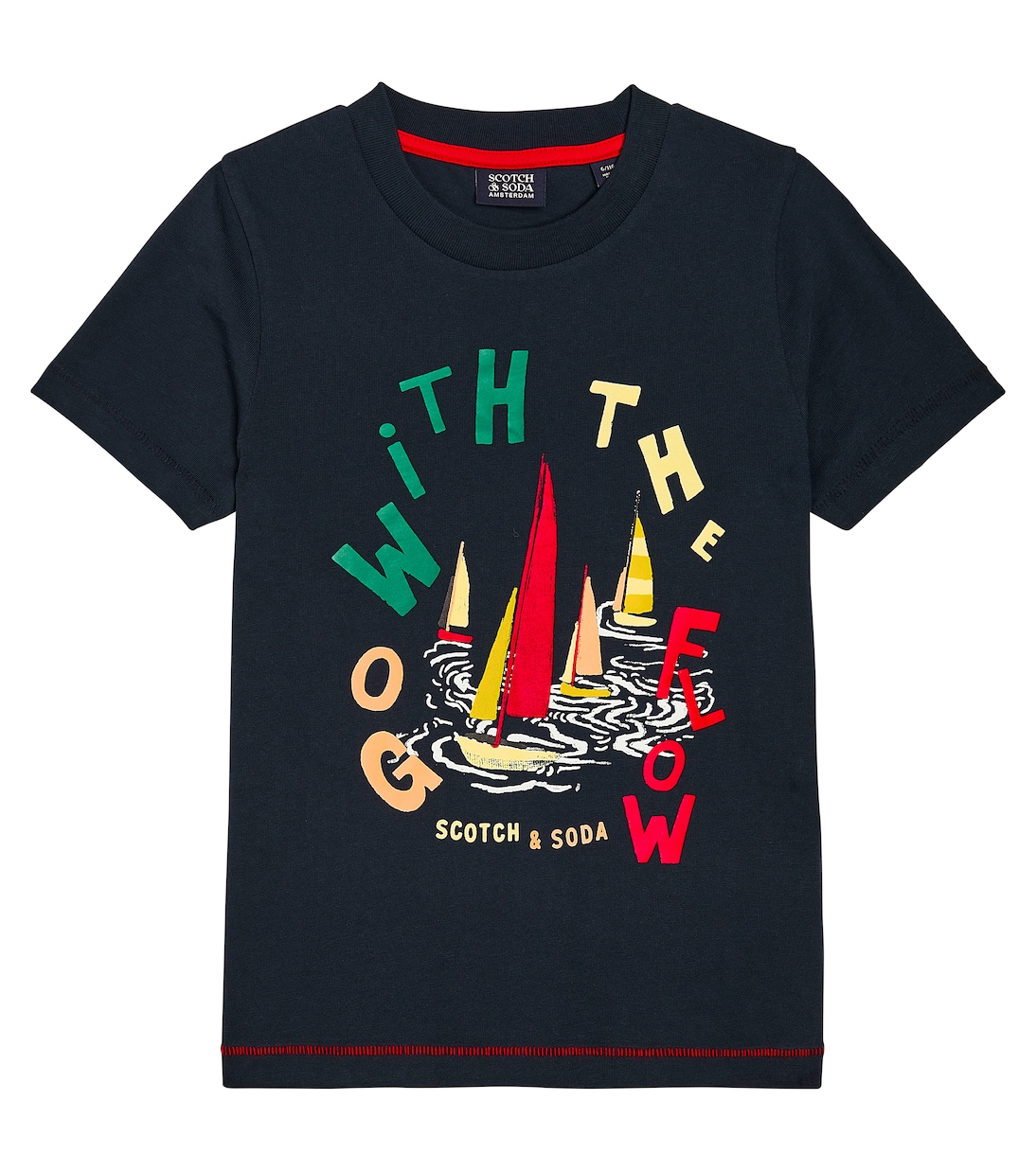 

Футболка из хлопкового джерси с принтом Scotch & Soda Kids, синий