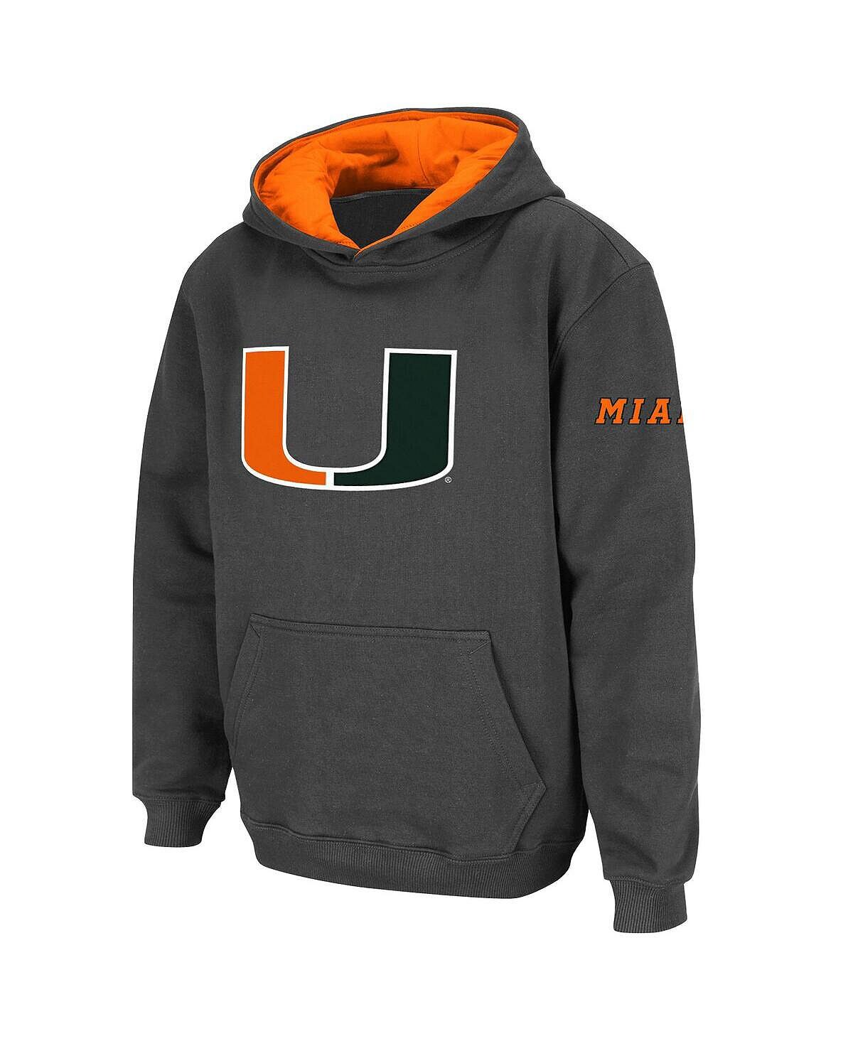 

Темно-серый пуловер с большим логотипом Big Boys Miami Hurricanes Stadium Athletic