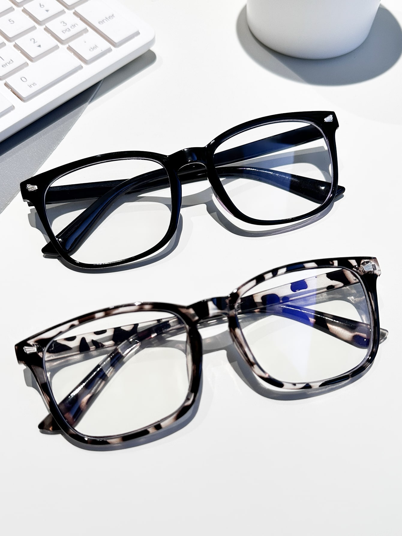 2 шт. Женские квадратные минималистичные черные прозрачные синие светонепроницаемые очки 2 4 8 шт черные квадратные пластиковые заглушки для труб