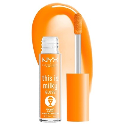 

This Is Milky Gloss, 12-часовое увлажнение, веганский блеск для губ Mango Lassi, Nyx Professional Makeup, Оранжевый