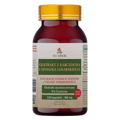 

Bio Herbs, Экстракт карчоч + одуванчик, циннарин 5%, 120 капсул.