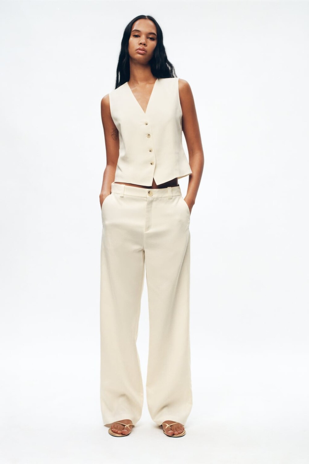 

Жилет из смешанной льна ZARA