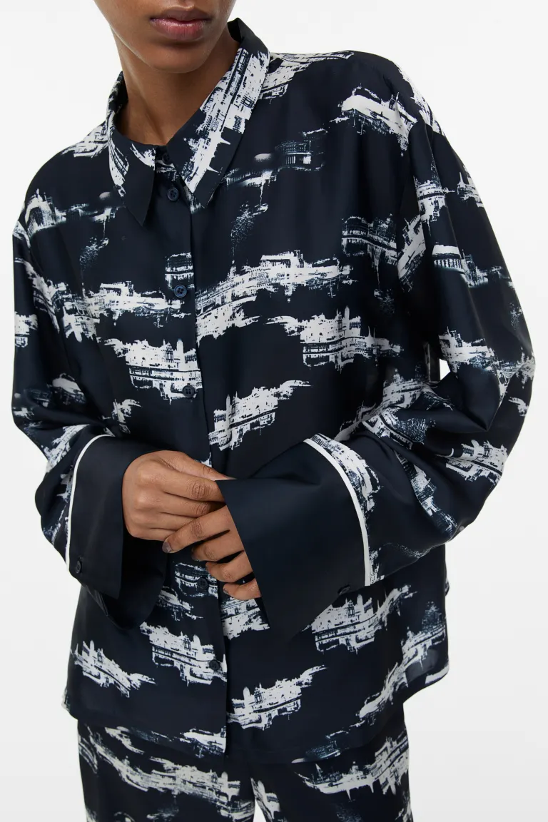 

Рубашка с рисунком H&M, синий