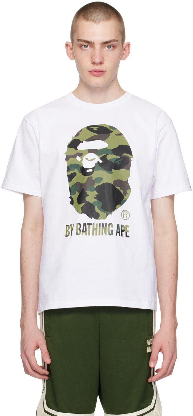 

Белая футболка с камуфляжем «1st» Bape