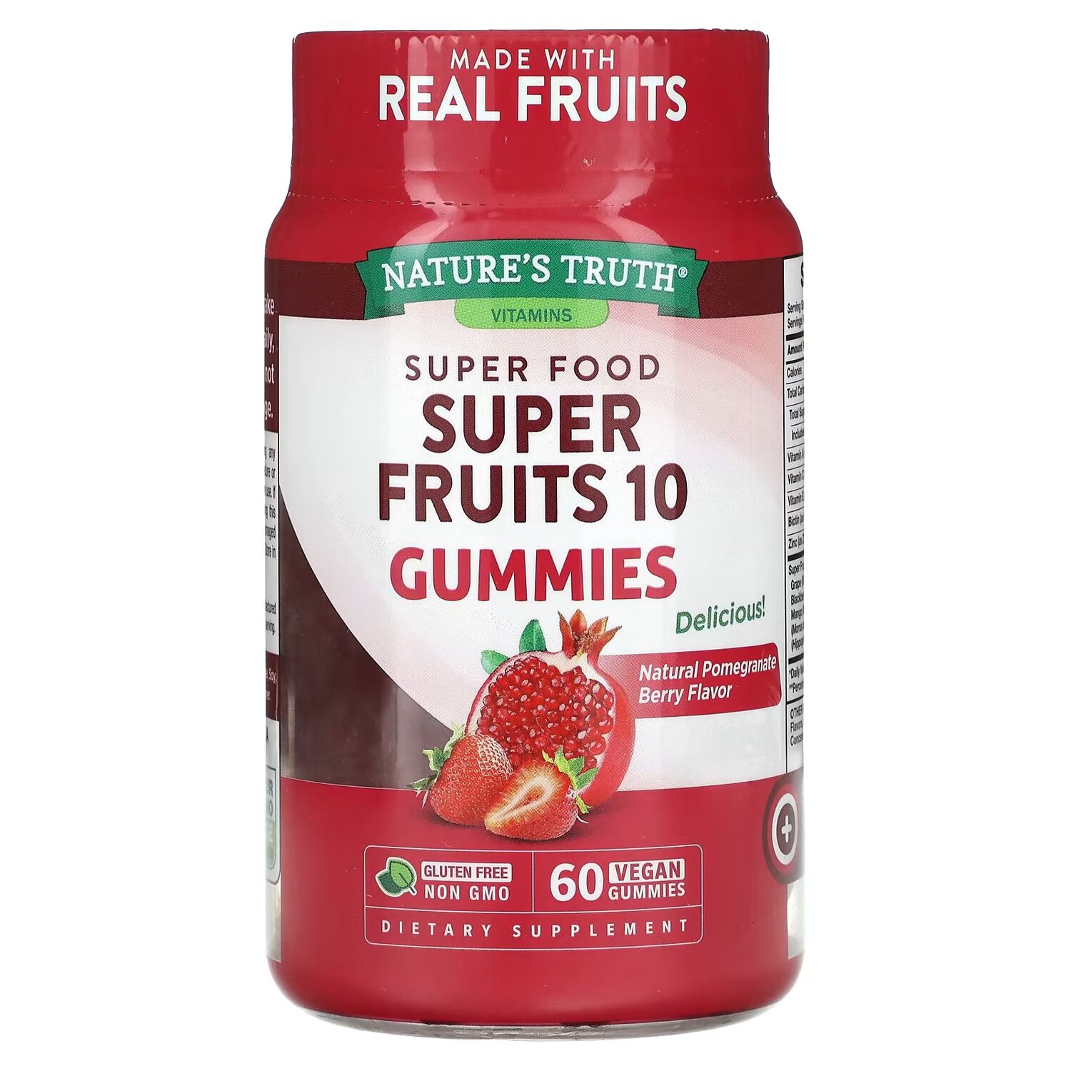 

Super Fruits, 10 жевательных конфет, натуральные ягоды граната, 60 веганских жевательных конфет Nature'S Truth