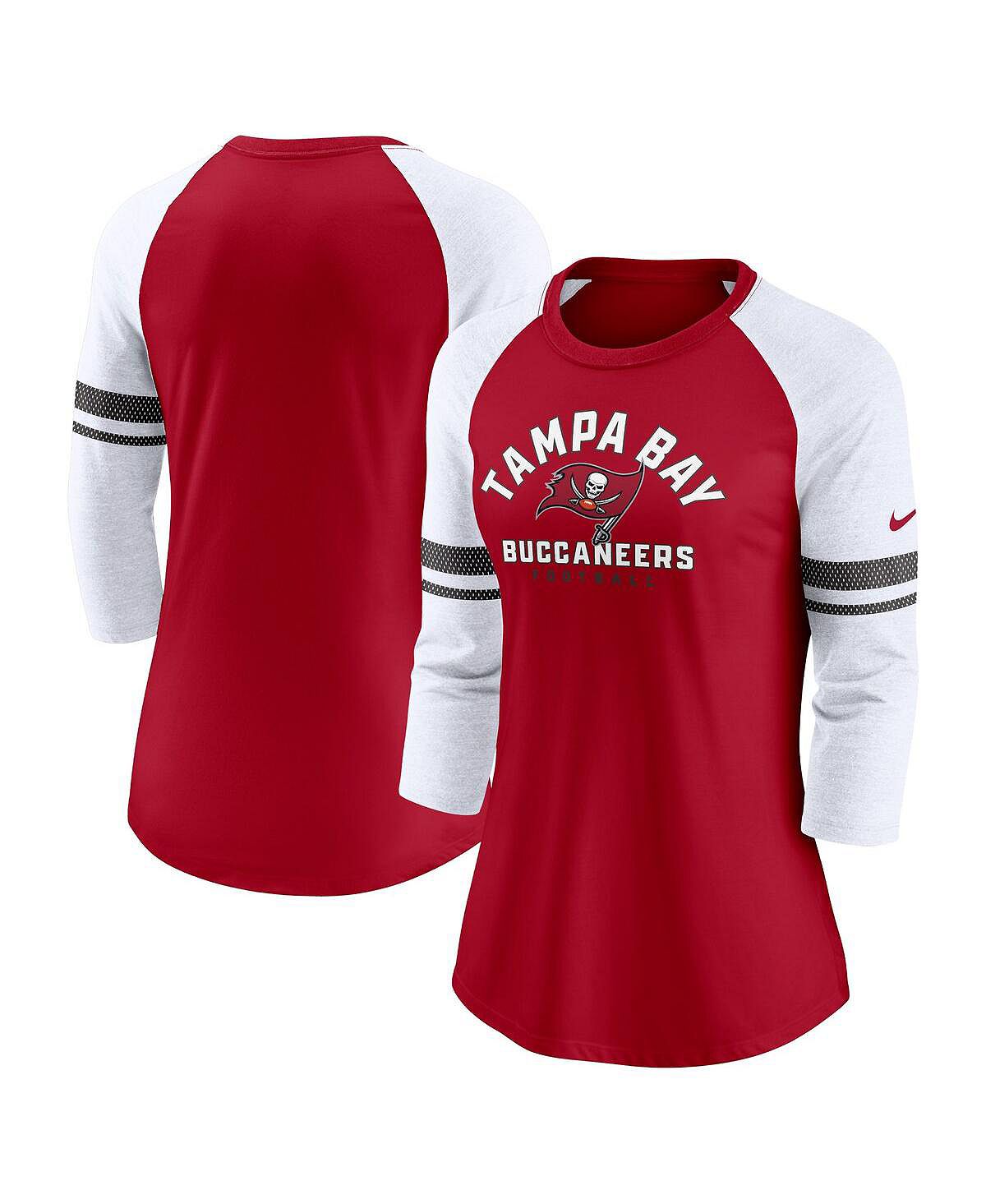 

Женская красная футболка Tampa Bay Buccaneers Fashion с рукавами 3/4 реглан Nike, красный