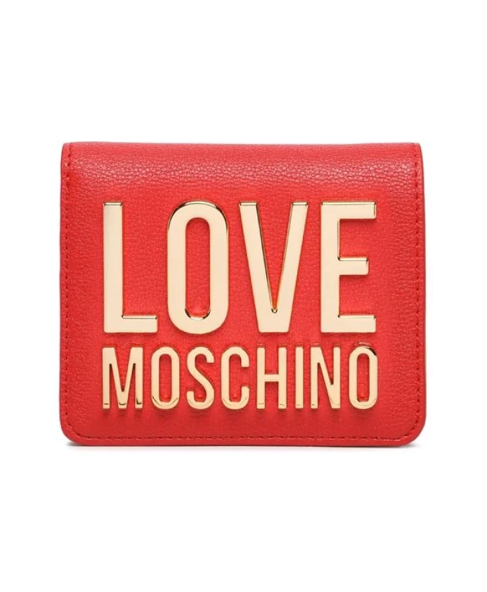 

Кошелек из искусственной кожи с металлическим логотипом Love Moschino, красный