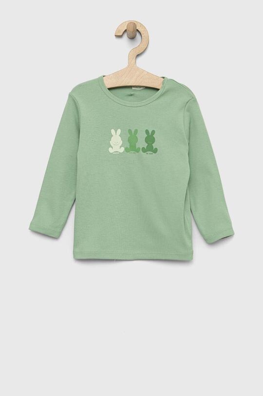 

Лонгслив из хлопка noenati United Colors of Benetton, зеленый