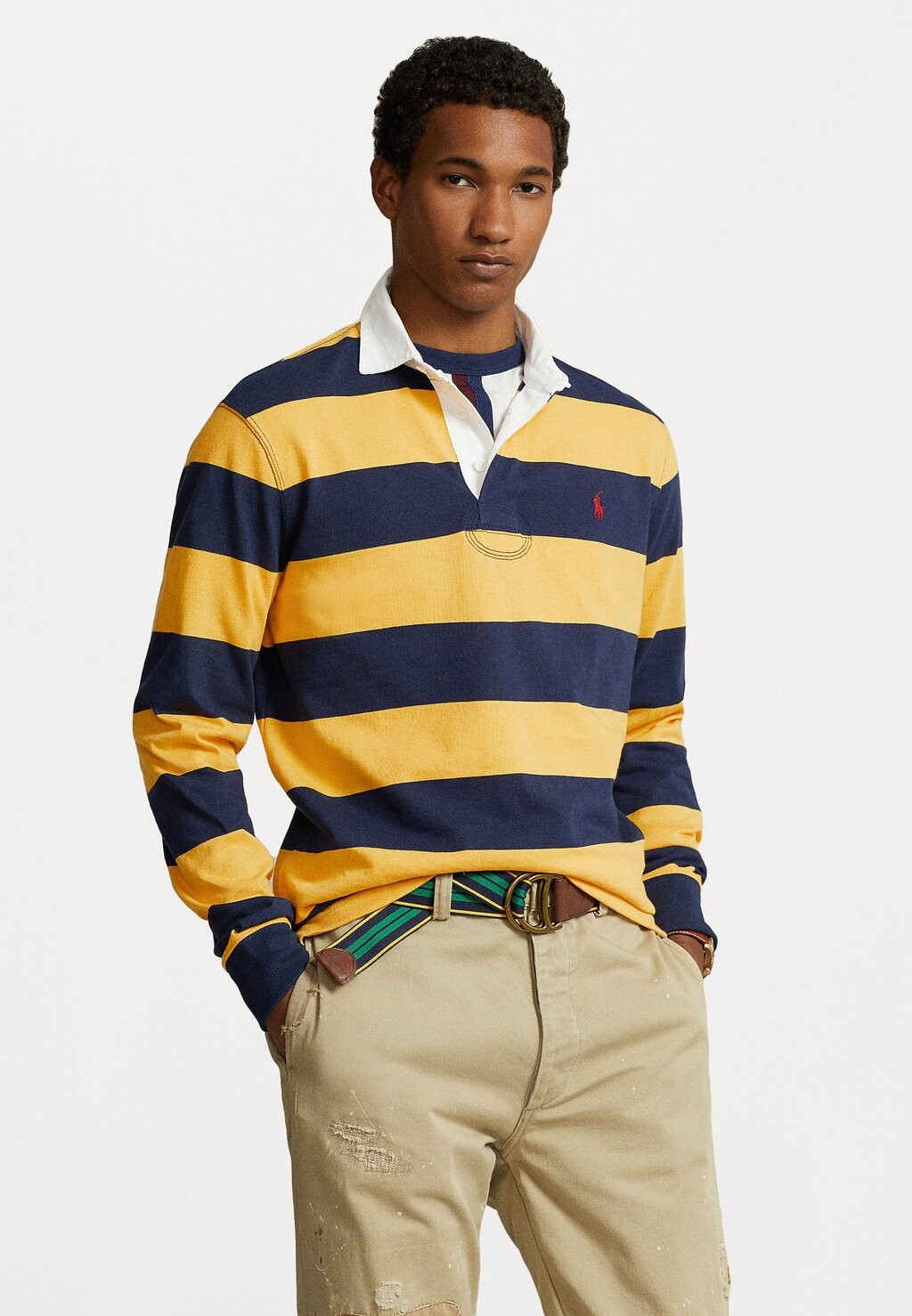 

Поло РЕГБИ С ДЛИННЫМ РУКАВОМ Polo Ralph Lauren, темно-синий/золотой стеклярус