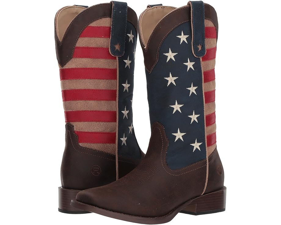 Ботинки Roper American Patriot, цвет Brown Vintage Faux Leather w/ Flag Shaft