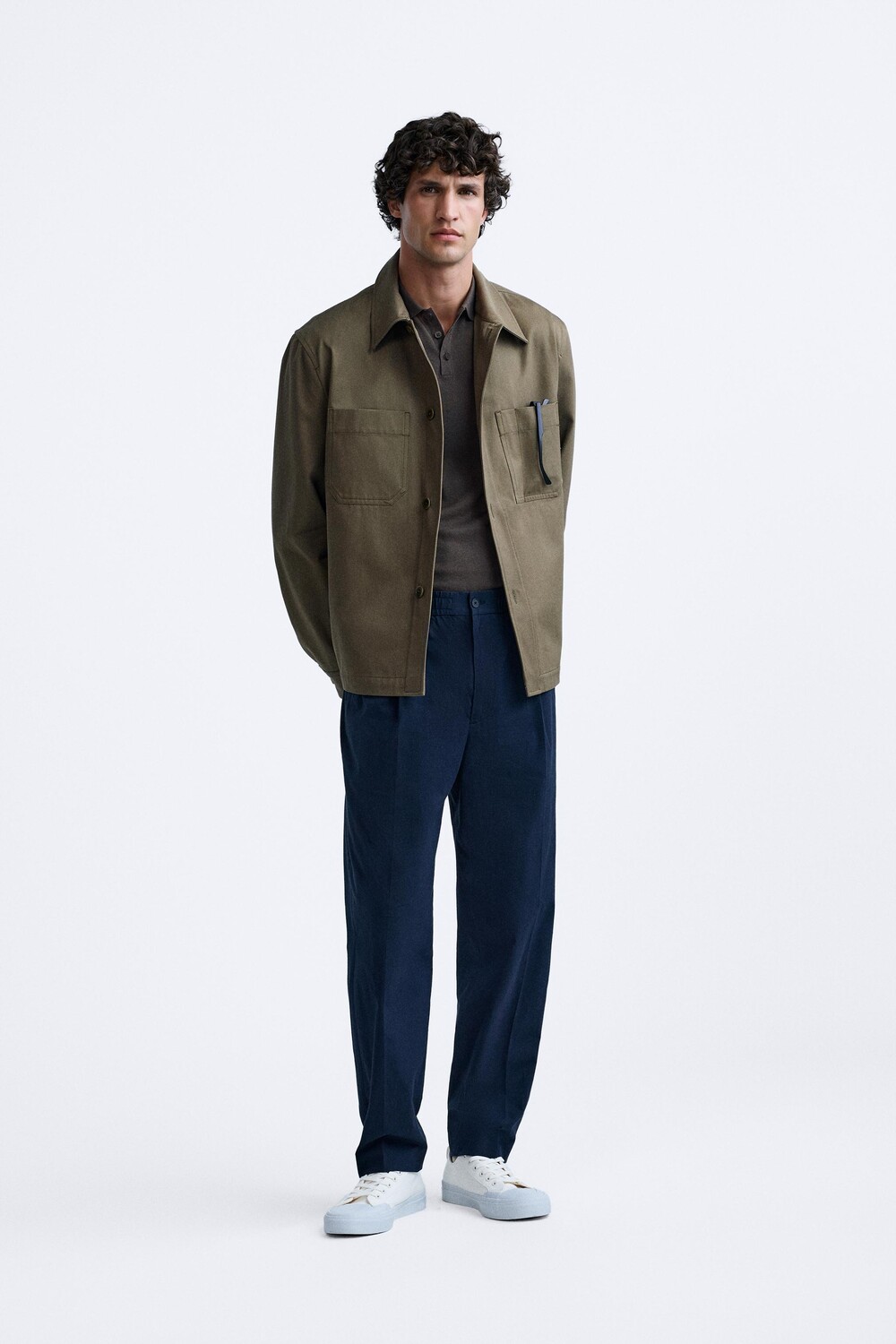 

Рубашка с карманами ZARA, табак
