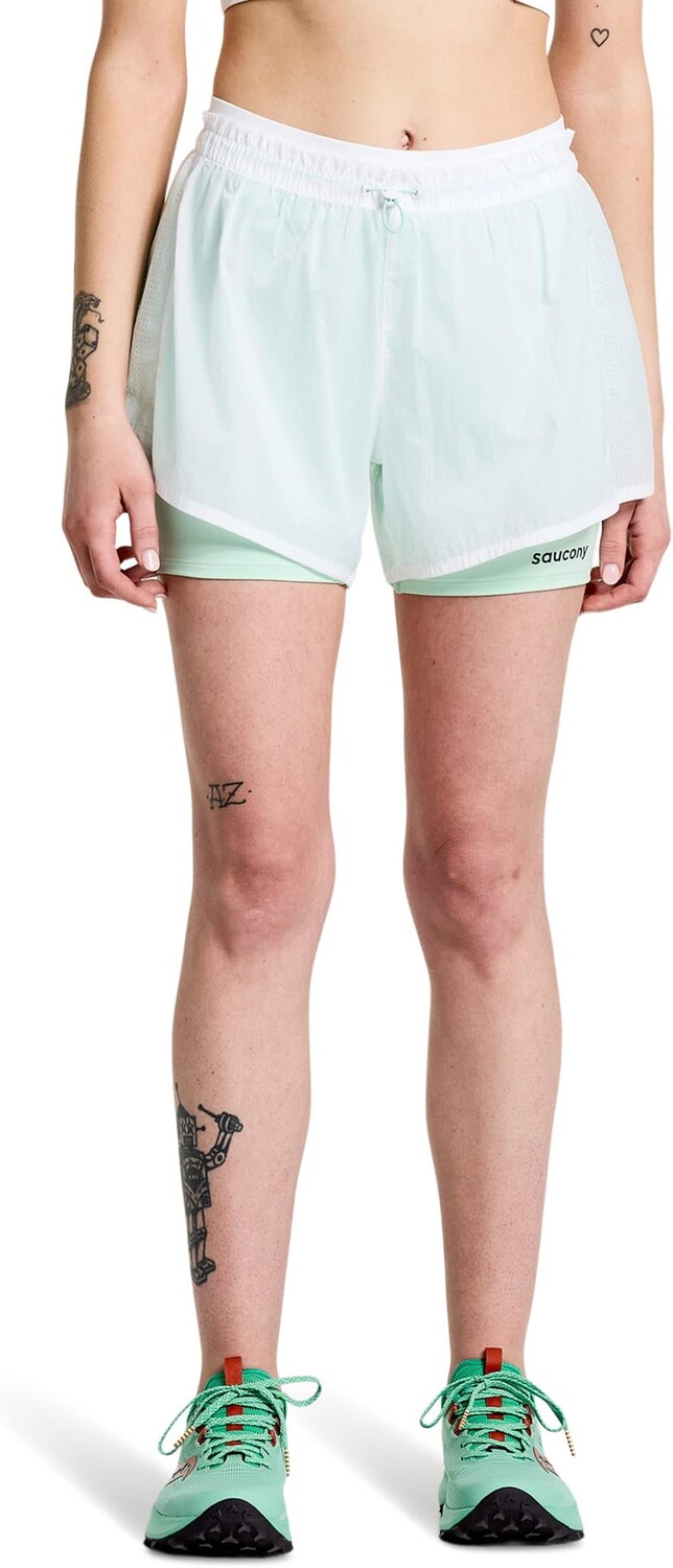 

Шорты 2-в-1 Elevate 4 дюйма Saucony, белый