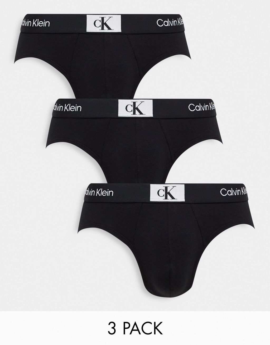 

Черные хлопковые трусы из трех пар Calvin Klein CK 96