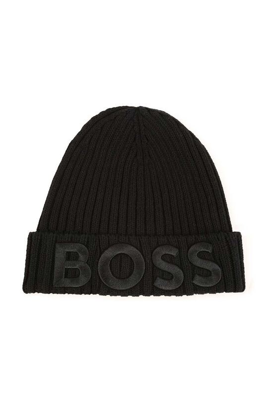 

Детская хлопковая шапка BOSS, черный