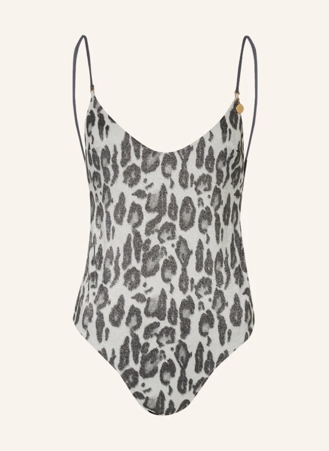 

Купальник animal из блестящей пряжи Stella Mccartney Swimwear, серый
