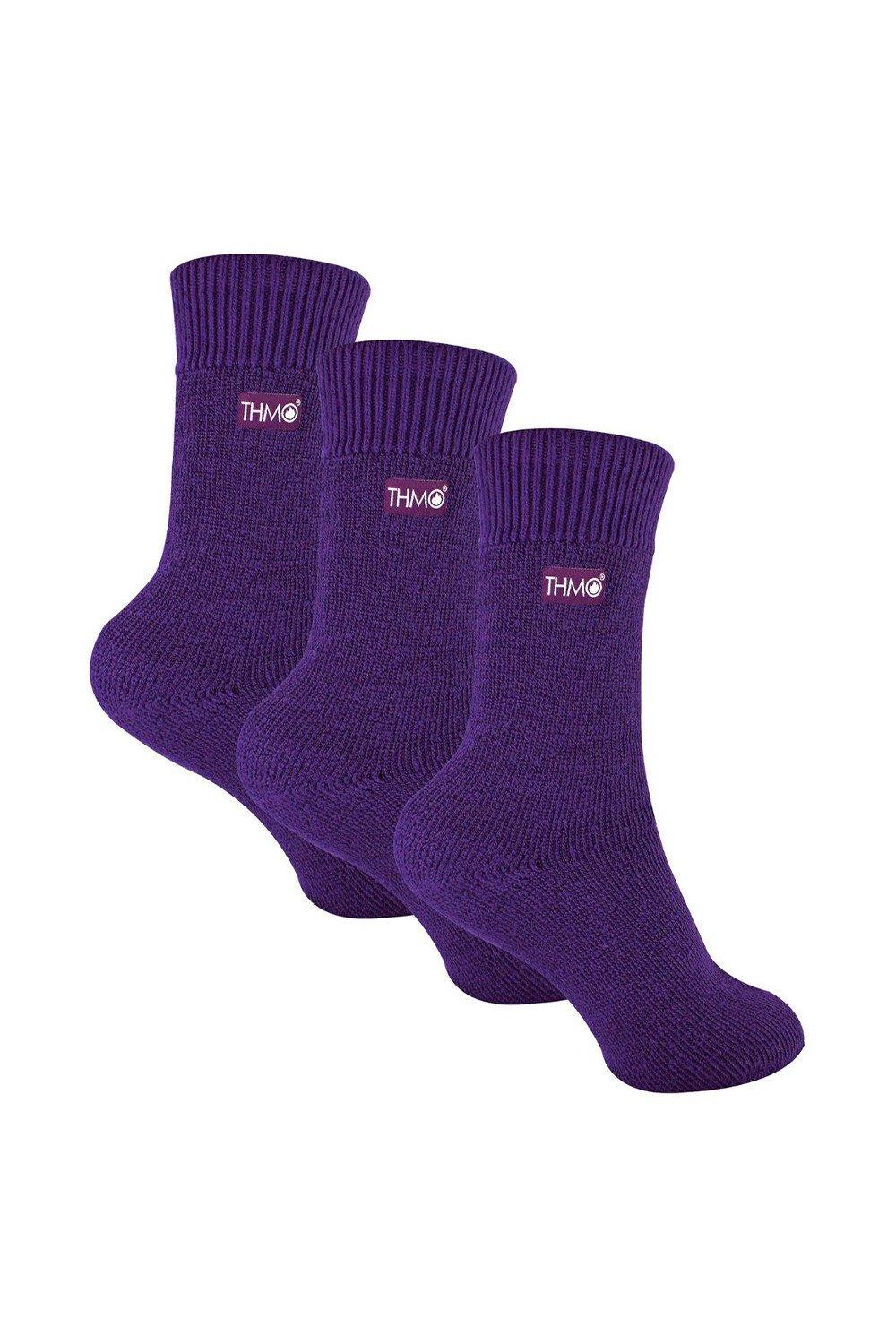 3 пары теплых флисовых носков с мягким верхом и внутренней поверхностью THMO, фиолетовый детские термоноски 5 пар хлопок кашемир disney термоноски детские носки девочке