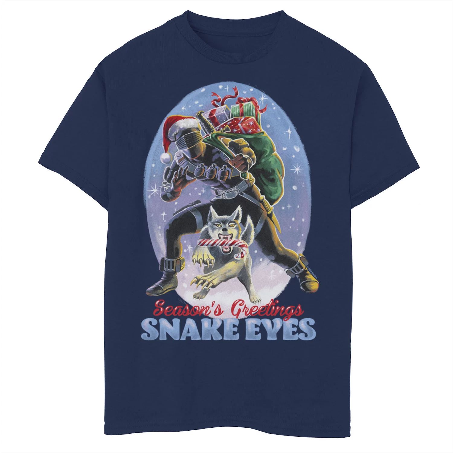 Мальчики 8-20 лет Футболка Joe Christmas Snake Eyes Season's Greetings с графическим рисунком Licensed Character мальчики 8 20 лет футболка joe cobra commander с графическим рисунком licensed character