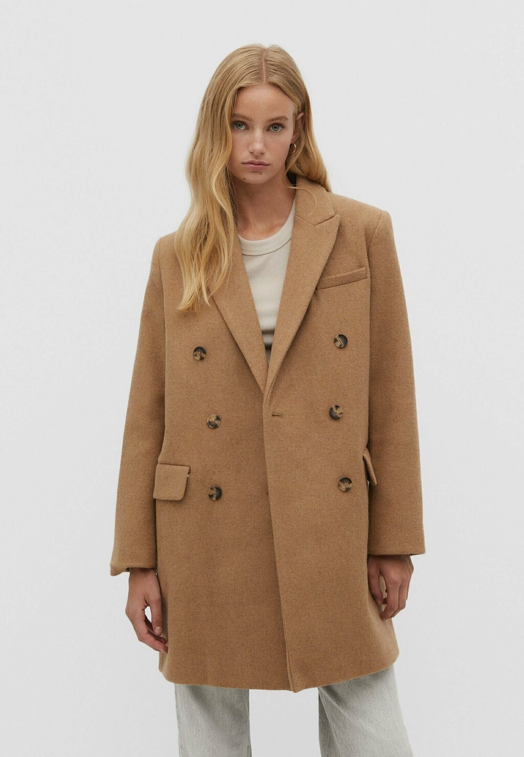 

Классическое пальто Stradivarius, коричневое