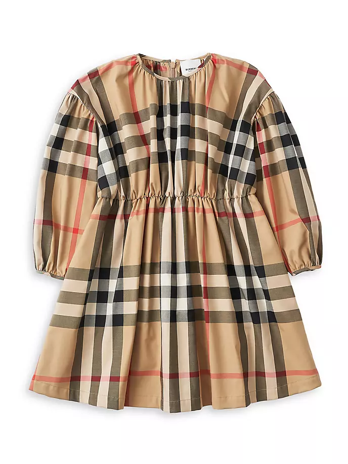 

Платье в клетку Саванна для маленьких девочек и девочек Burberry, цвет archive beige check