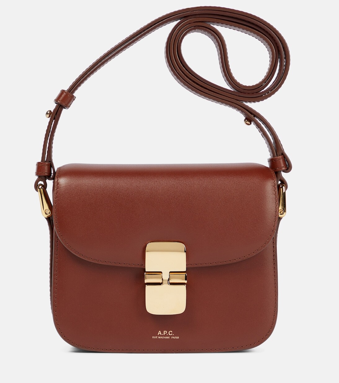 

Кожаная сумка через плечо Grace Mini A.P.C., коричневый