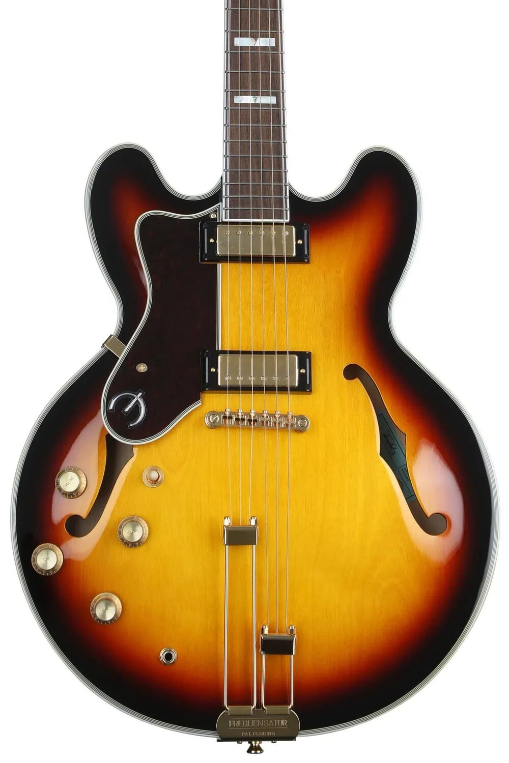 

Epiphone Sheraton Frequensator Левосторонняя электрогитара с полуполым корпусом - Vintage Sunburst